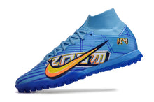 Carregar imagem no visualizador da galeria, Chuteira NIKE Air Zoom Mercurial Superfly 9 Elite Society Mbappe Azul/Amarelo
