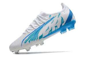 Chuteira de Campo Puma Ultra Ultimate FG Branco/Azul