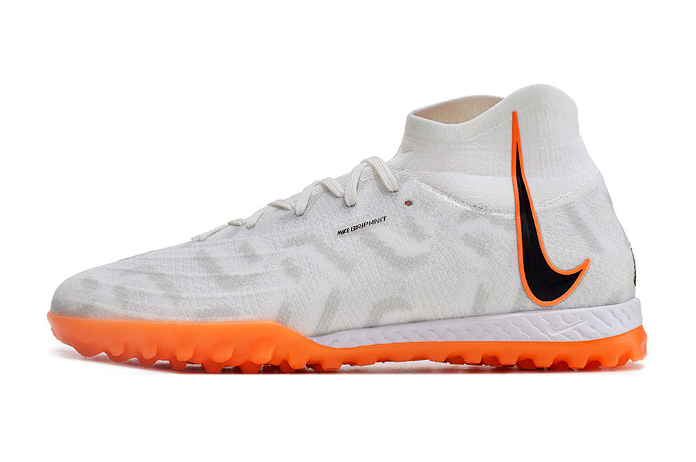 Chuteira Nike React Phantom Luna Elite Society Branco/Laranja