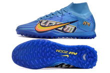 Carregar imagem no visualizador da galeria, Chuteira NIKE Air Zoom Mercurial Superfly 9 Elite Society Mbappe Azul/Amarelo
