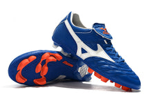 Carregar imagem no visualizador da galeria, CHUTEIRA MIZUNO WAVE CUP LEGEND FG AZUL/BRANCO/LARANJA
