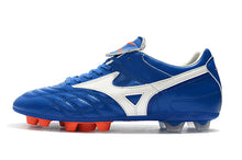 Carregar imagem no visualizador da galeria, CHUTEIRA MIZUNO WAVE CUP LEGEND FG AZUL/BRANCO/LARANJA
