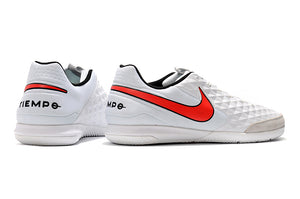 CHUTEIRA NIKE TIEMPO LEGEND 8 IC BRANCO/VERMELHO