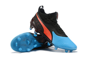 CHUTEIRA PUMA ONE 19.1 FG/AG "POWER UP" AZUL/PRETO