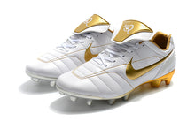 Carregar imagem no visualizador da galeria, CHUTEIRA NIKE TIEMPO LEGEND 7 ELITE FG R10 BRANCO/DOURADO
