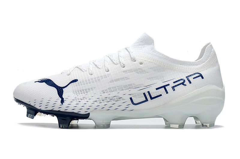 Chuteira Puma Ultra 1.1 FG Branco/Azul