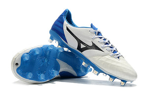 CHUTEIRA MIZUNO REBULA V3 FG BRANCO/AZUL/PRETO