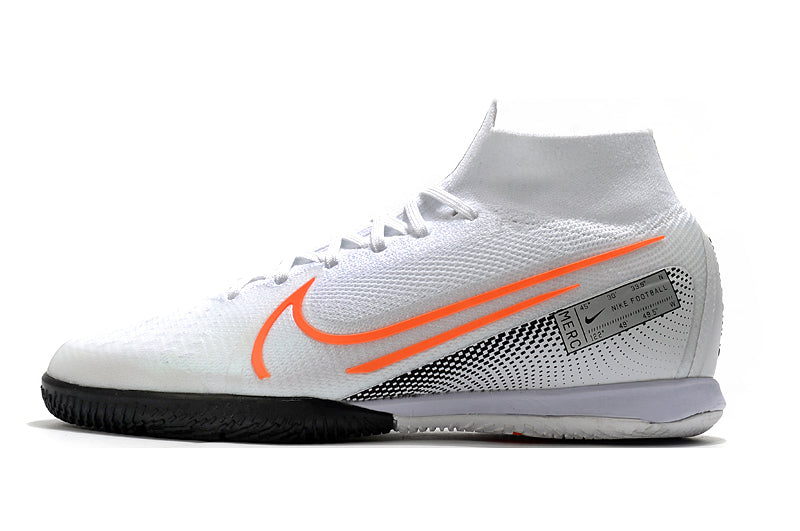 CHUTEIRA NIKE MERCURIAL SUPERFLY 7 ELITE IC BRANCO/LARANJA