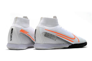 CHUTEIRA NIKE MERCURIAL SUPERFLY 7 ELITE IC BRANCO/LARANJA