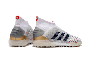 CHUTEIRA ADIDAS PREDATOR 19+ TF BRANCO/DOURADO/VERMELHO/PRETO