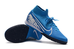 CHUTEIRA NIKE MERCURIAL SUPERFLY 7 ELITE IC "NEW LIGHTS" AZUL/BRANCO