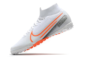 CHUTEIRA NIKE MERCURIAL SUPERFLY 7 ELITE TF BRANCO/LARANJA