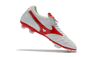 CHUTEIRA MIZUNO WAVE CUP LEGEND FG BRANCO/VERMELHO