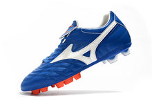 Carregar imagem no visualizador da galeria, CHUTEIRA MIZUNO WAVE CUP LEGEND FG AZUL/BRANCO/LARANJA
