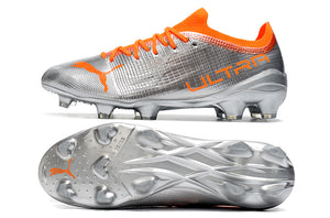 Chuteira Puma Ultra 1.1 FG Prata/Laranja