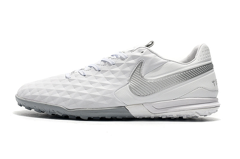 CHUTEIRA NIKE TIEMPO LEGEND 8 PRO TF BRANCO/PRATA