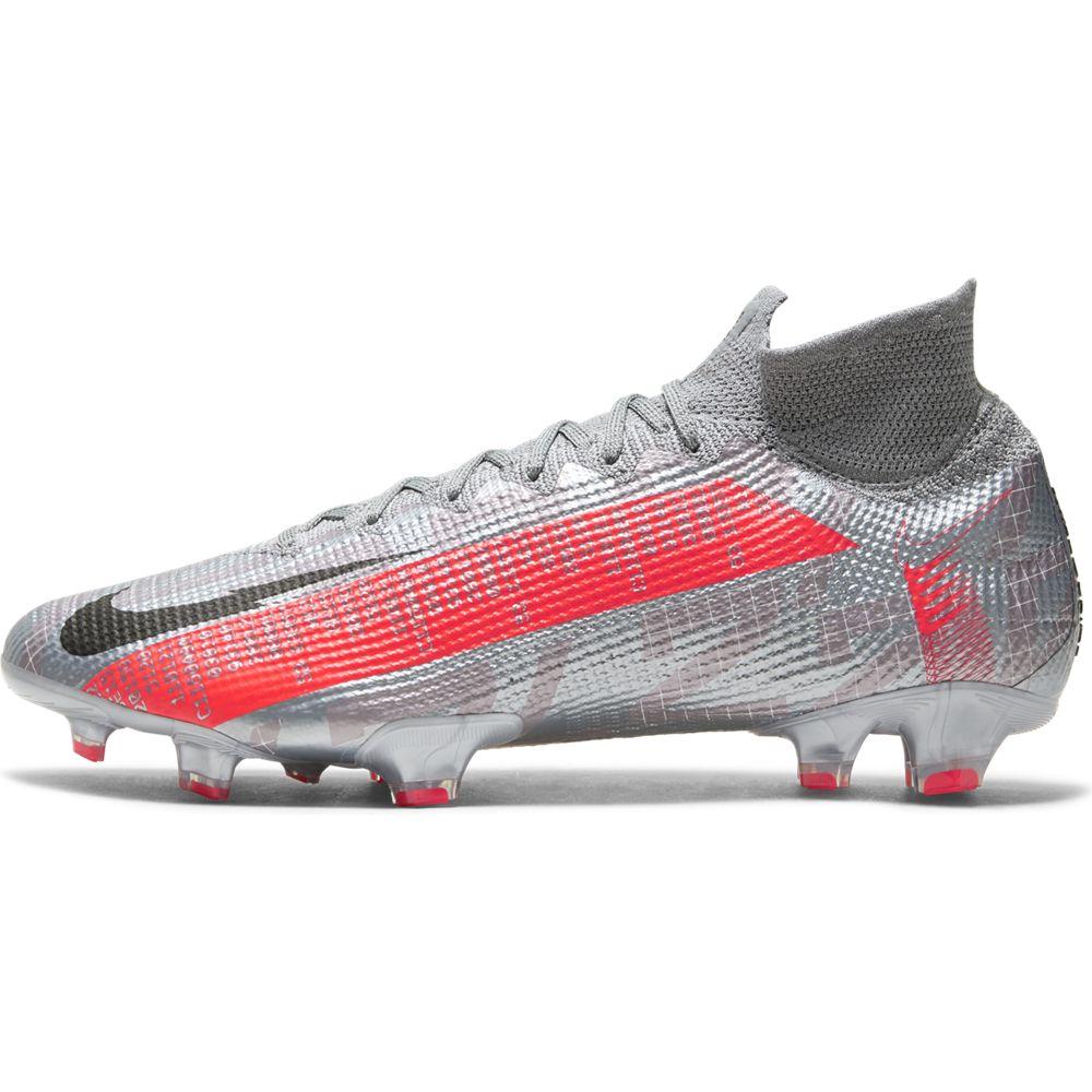 CHUTEIRA NIKE MERCURIAL SUPERFLY 7 FG ELITE CINZA/VERMELHO