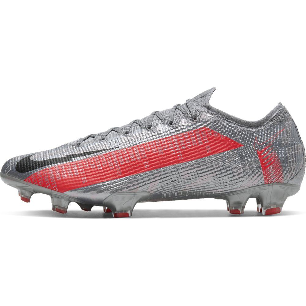 CHUTEIRA NIKE MERCURIAL VAPOR 13 FG ELITE CINZA/VERMELHO