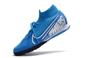 CHUTEIRA NIKE MERCURIAL SUPERFLY 7 ELITE IC "NEW LIGHTS" AZUL/BRANCO