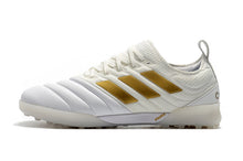 Carregar imagem no visualizador da galeria, CHUTEIRA ADIDAS COPA 19.1 ELITE TF DOURADO/BRANCO
