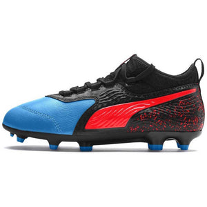 CHUTEIRA PUMA ONE 19.1 FG/AG "POWER UP" AZUL/PRETO